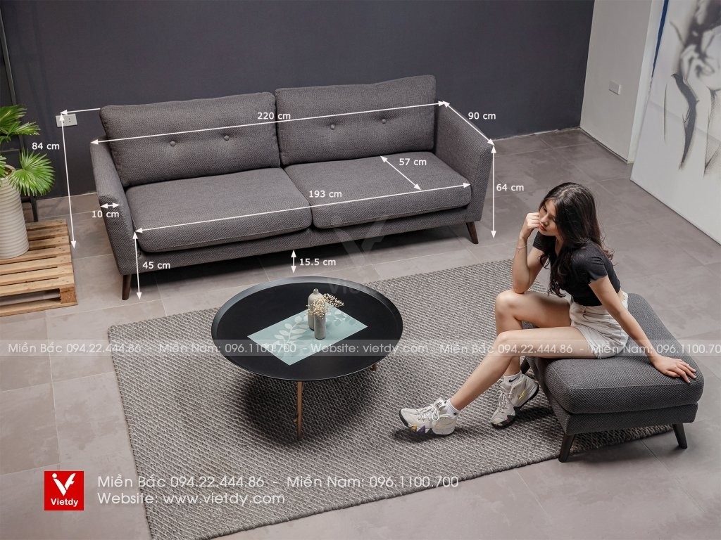 Sofa vải nỉ Ý S3 CASA CD-5051 sang trọng